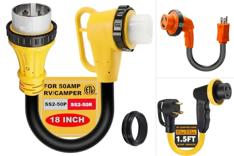 Detailed view of Best 90 Degree Grip Handle RV Cord Adapters