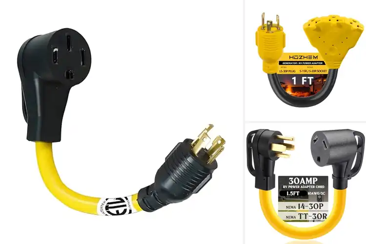 Detailed view of Best Bright Yellow Visibility RV Power Adapters