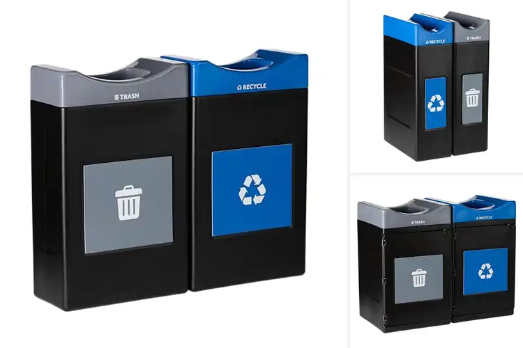 Detailed view of Best Dual-Stream Open Top Trash And Recycling Center