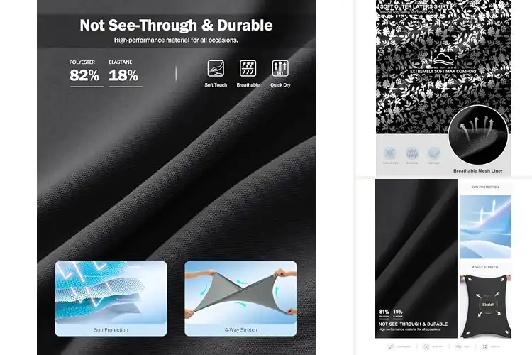 Detailed view of Best Lightweight Golf Skirts