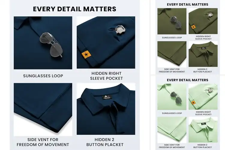 Detailed view of Best Moisture Wicking Bowling Polo : Stay Cool & Dry