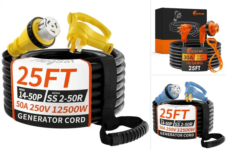 Detailed view of Best Molded Plug Durability RV Generator Cords