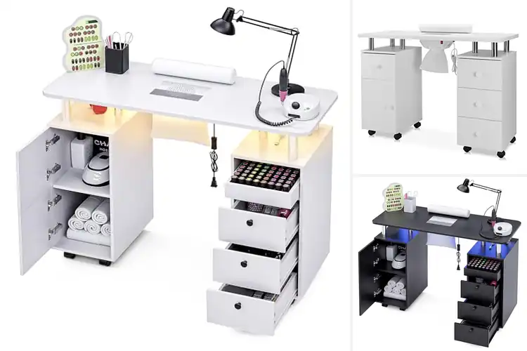Detailed view of Best Nail Tech Desks