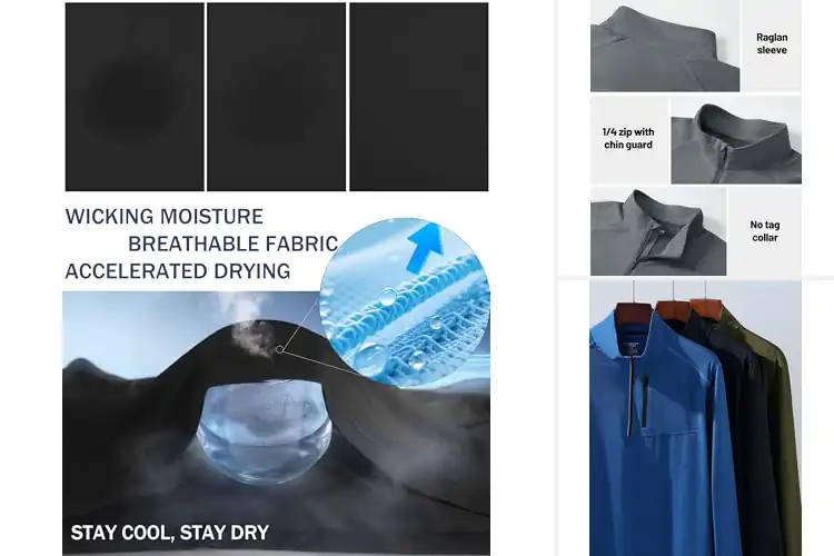 Detailed view of Best Performance Quarter-Zip Shirts