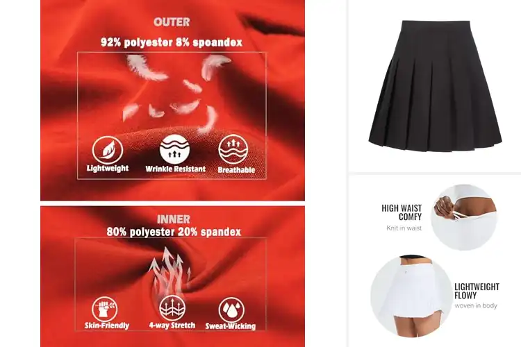 Detailed view of Best Pleated Sports Skirts