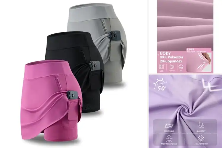 Detailed view of Best Pocketed Workout Skorts