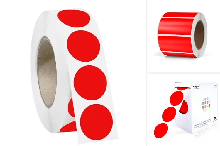 Detailed view of Best Red Sticker Rolls