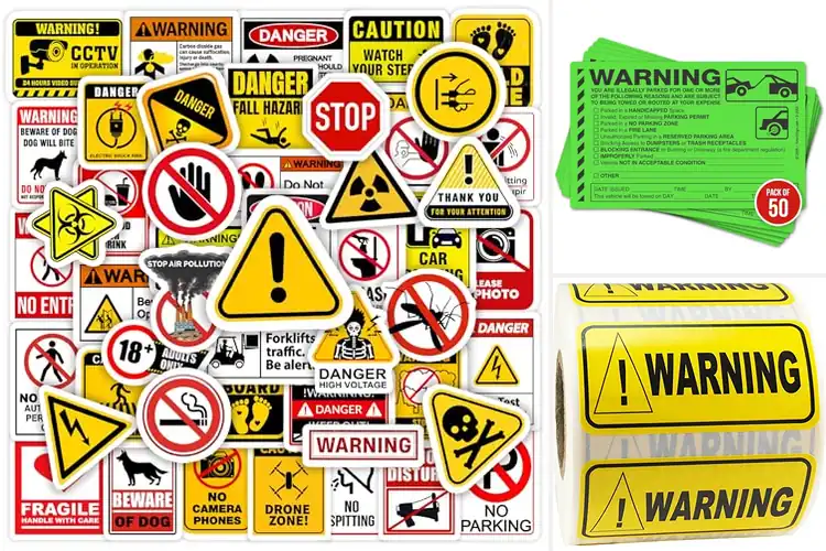 Detailed view of Best Warning Stickers: Top Picks for Safety, Humor & Style